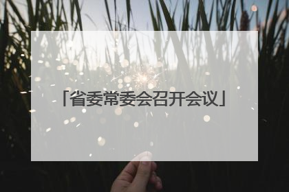 省委常委会召开会议
